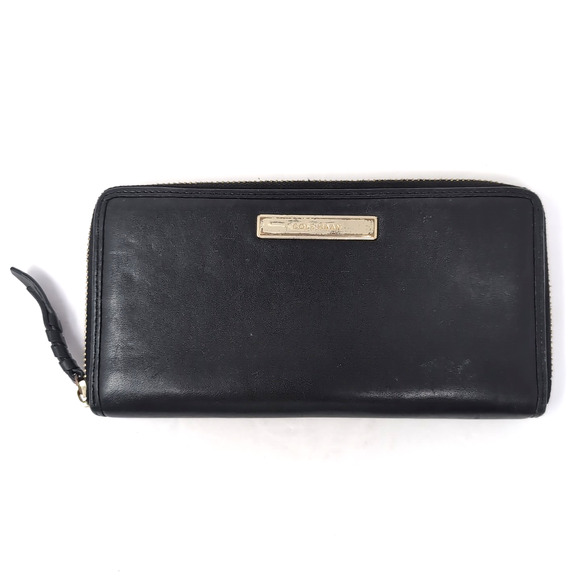 COLE HAAN Women's Wallet Smooth Leather Continental Signature Zip Around Black - Picture 1 of 7